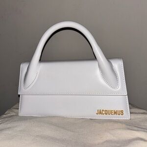 Jacquemus White Mini Bag with Gold Logo